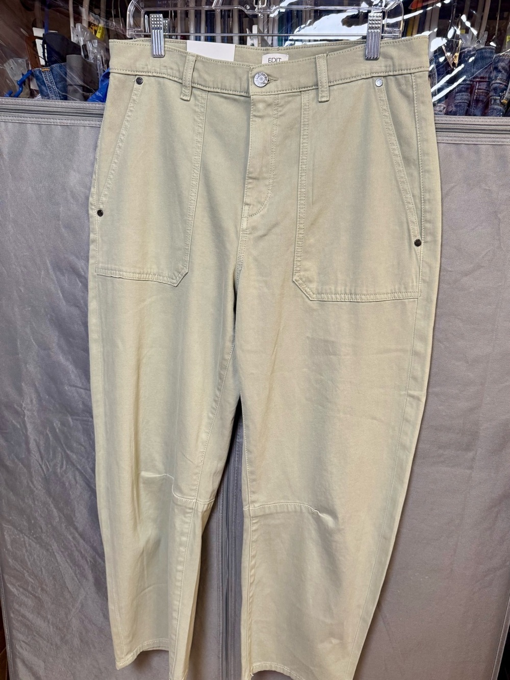 NWT Jason Wu Light Khaki Women’s Wilhelmina Easy Barrel Cropped Pants- Size 28